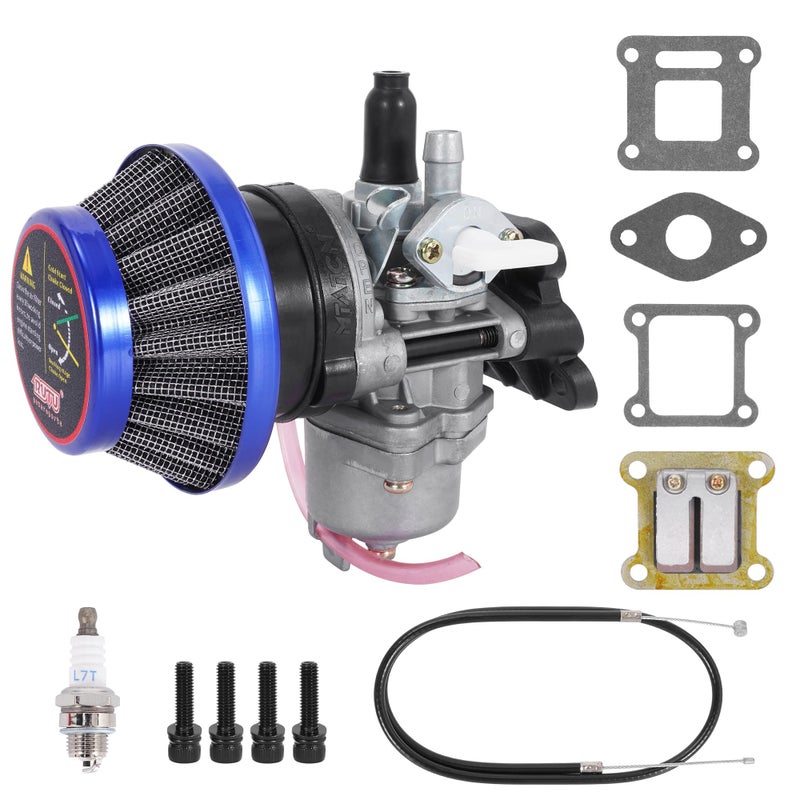 MTATCN 42mm Air Filter 13mm Carburetor PZ13 Carb Throttle Cable for 2 Stroke 43cc 47cc 49cc Mini ATV Quad Dirt Pocket Bike - Image 1